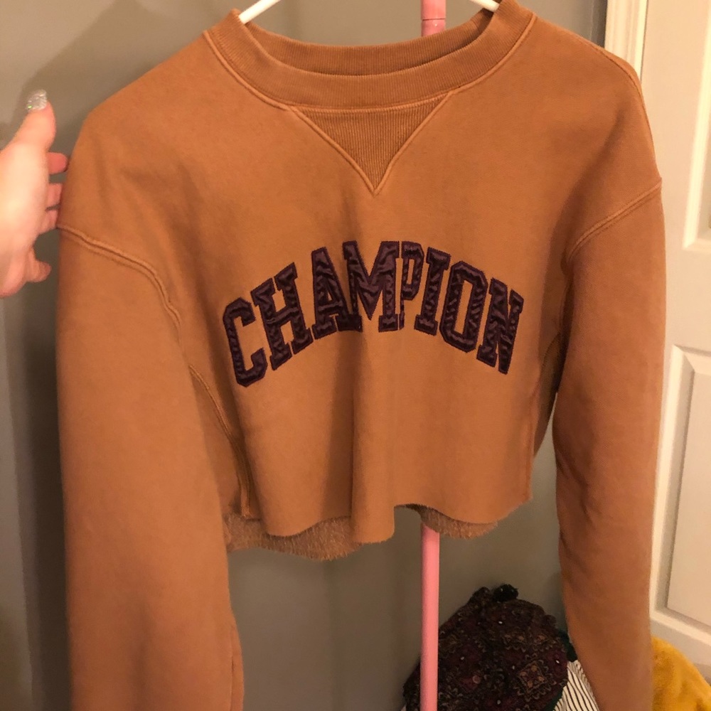 champion cropped crewneck